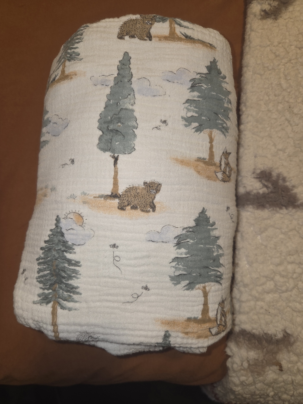 WOODLAND THEME CRIB SHEETS + MATCHING CHANGING PAD COVERS